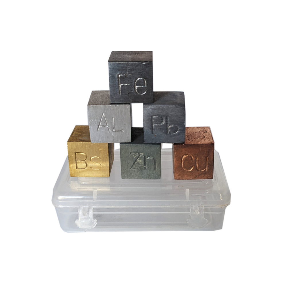 Weight Mass & Density Cubes, Set Of 6 Metal Cubes 20Mm