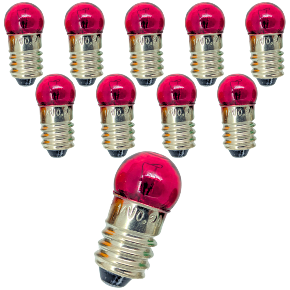 Red Light Bulbs, 6V-14V, 0.2A