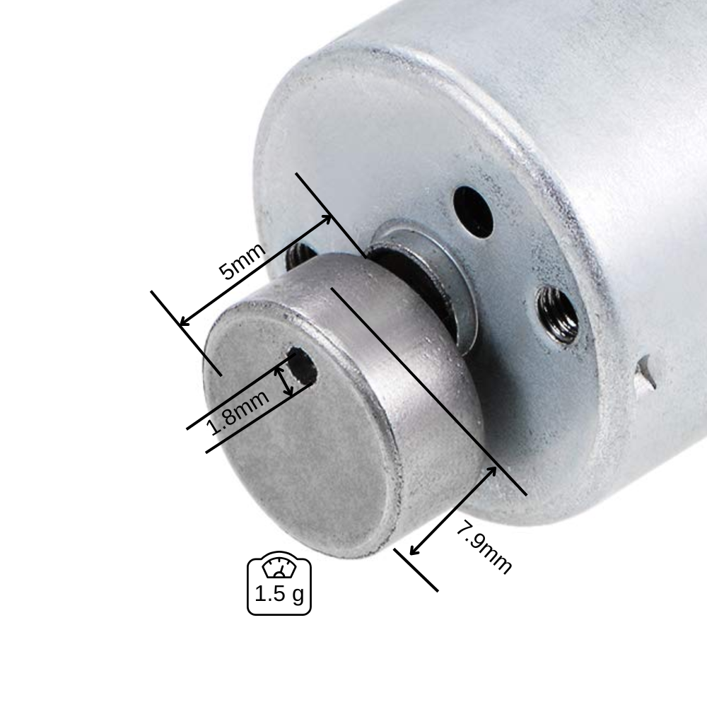 small vibration Precision Offset Weight – 1.5g for Small Vibrating Motors
